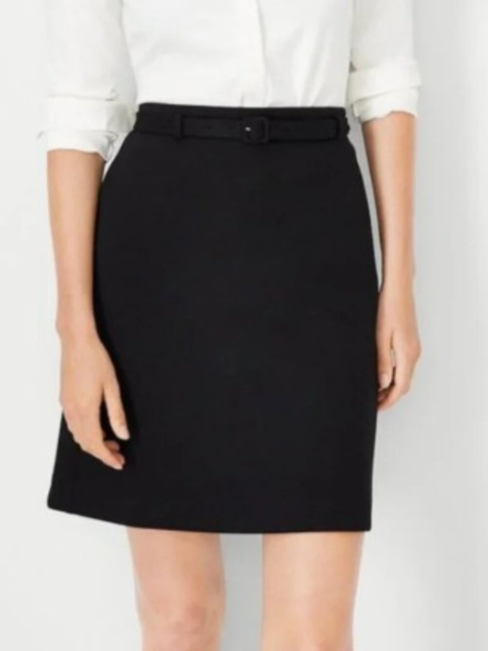 Ann Taylor The Belted A-Line Skirt in Double Knit